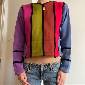 Vintage Color Block Sweater